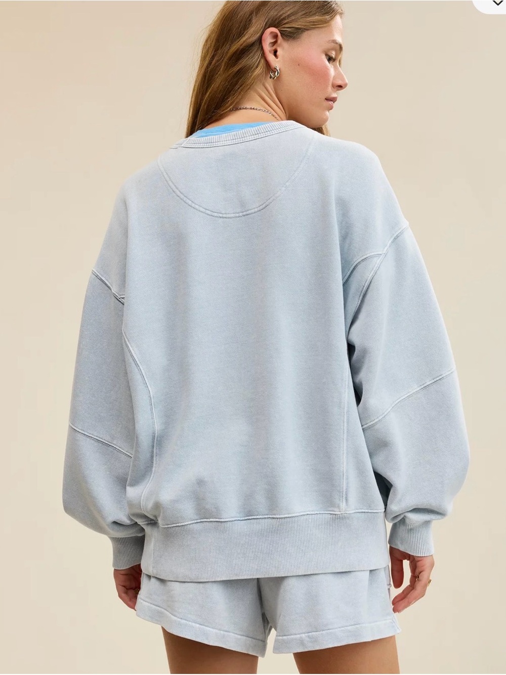Aerie Go To Sweatshirt, Cloud Wash, Size M